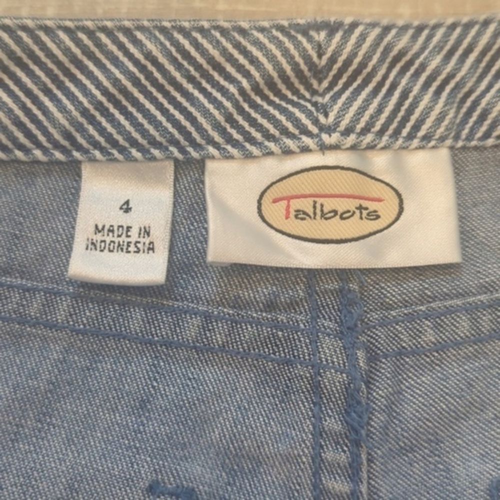 Talbots Blue Jean Shorts‎ Women's Size 4 100% Cotton Great Condition - Picture 3 of 7